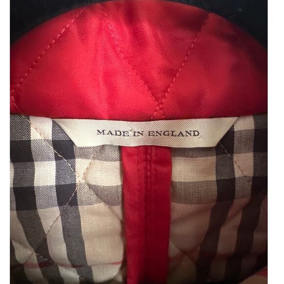 Burberry Nova Check Lining Red Quilted Zipper Jacket Small Made in England - Picture 2 of 11